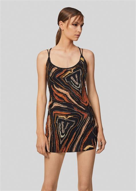 Versace Virtus Animalier Embroidered Mini Dress.